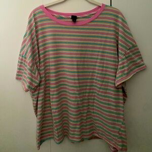 Pink striped oversized tee from Target